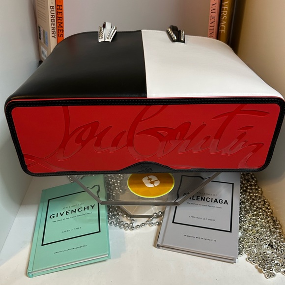 Christian Louboutin Black and White bi-color Small Cabata Tote - Picture 10 of 12